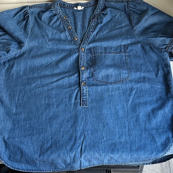 Pilcro Blue Denim Blouse - Picture 2 of 7